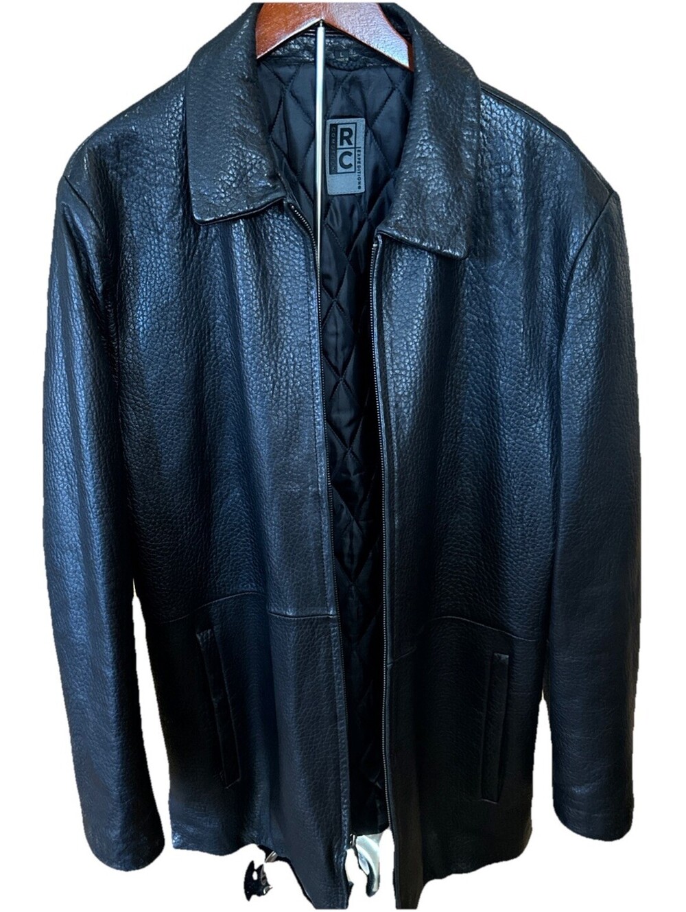 Vintage RC Comstock Expedition Leather Jacket Black Size Large